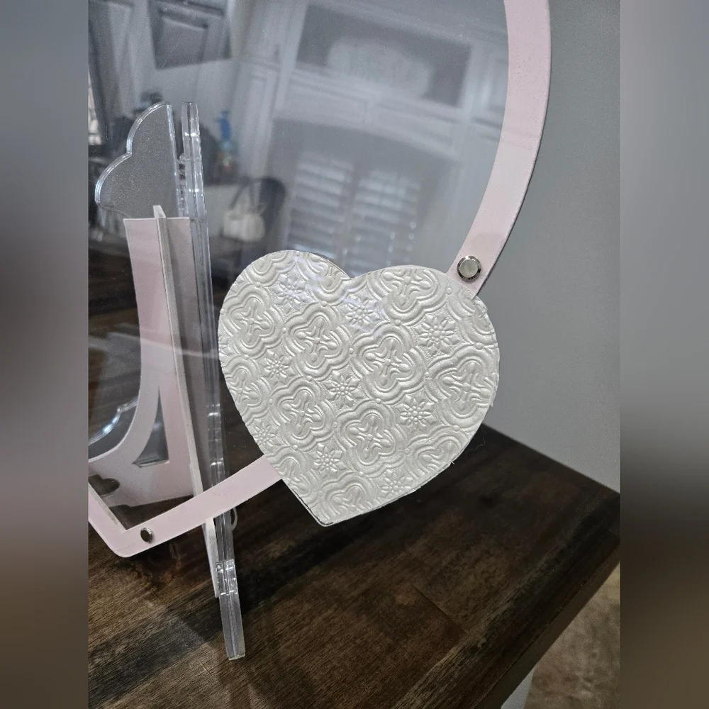 Large Heart-Shaped Pink and Pearl Guest Sign In